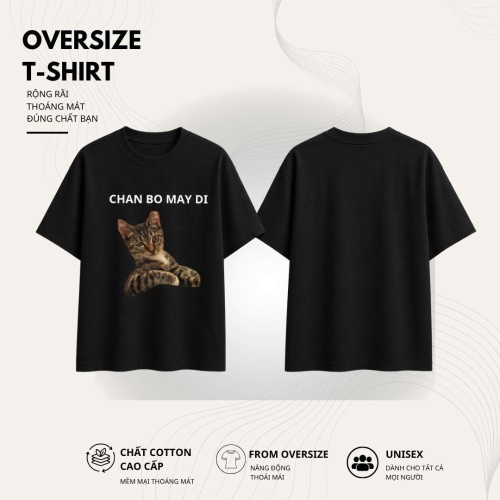 Áo Phông Unisex Cat Tee | THE ECHO Oversize Graphic Tee Hottrend