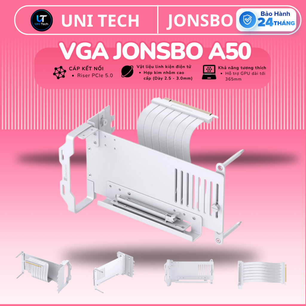 Bộ dựng VGA Jonsbo Vertical GPU Holder A50 WHITE (PCI 5.0 175mm)