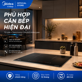Bếp Từ Đôi Midea MC-ID4083 / MC-ID4084 | Mặt Kính Schott | Bo Viền Inox | 4000W Có Sôi Liu Riu