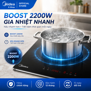 Bếp Từ Đôi Midea MC-ID4083 / MC-ID4084 | Mặt Kính Schott | Bo Viền Inox | 4000W Có Sôi Liu Riu