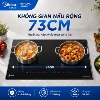 Bếp Từ Đôi Midea MC-ID4083 / MC-ID4084 | Mặt Kính Schott | Bo Viền Inox | 4000W Có Sôi Liu Riu