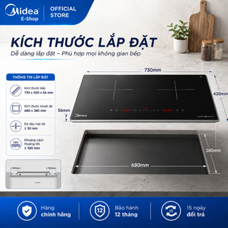 Bếp Từ Đôi Midea MC-ID4083 / MC-ID4084 | Mặt Kính Schott | Bo Viền Inox | 4000W Có Sôi Liu Riu