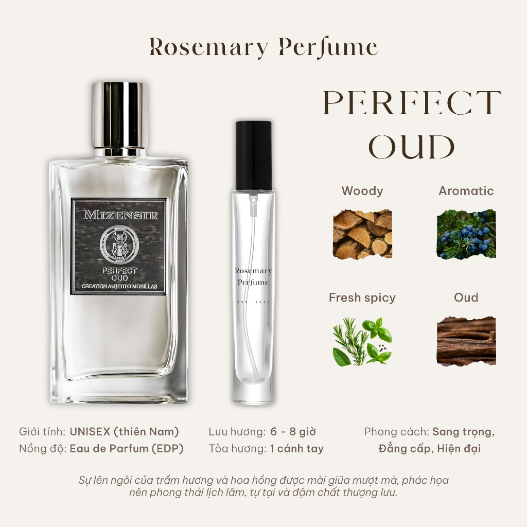 [Mẫu thử] PERFECT OUD | Nước hoa Unisex | Tiệm thơm Rosemary