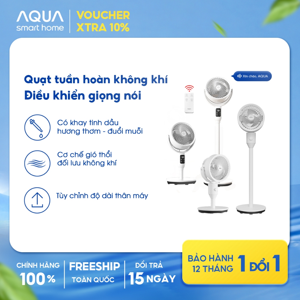 Quạt đứng tuần hoàn không khí AQUA ED1823T, ED1800T có khay tinh dầu, tuỳ chỉnh độ dài
