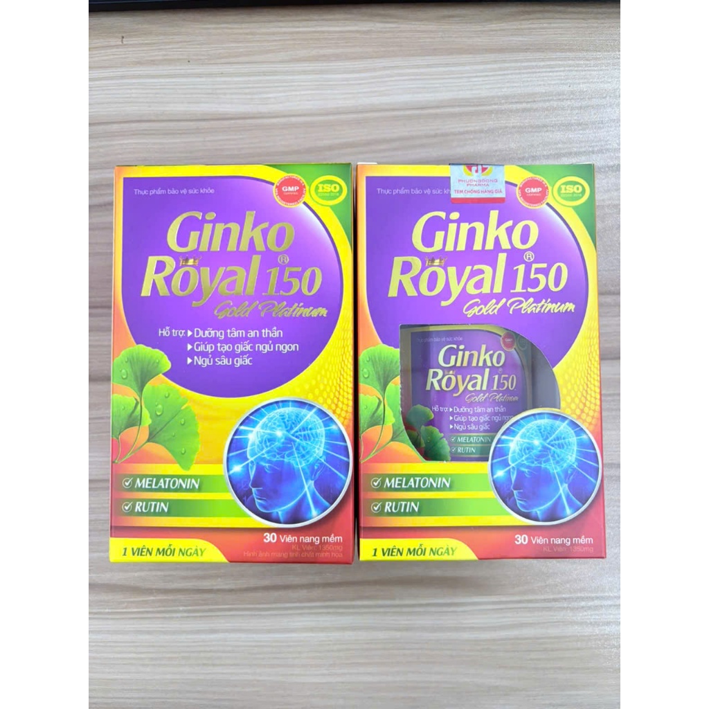 Ginko Royal 150 Gold Platinum hộp 30 viên Giúp an thần ngủ sâu ngủ ngon