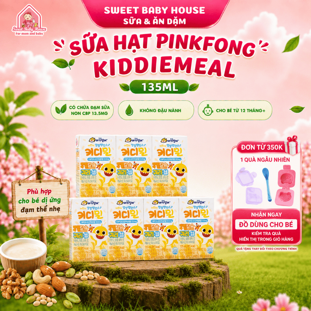 Sữa hạt yến mạch, hạnh nhân PinkFong cho bé từ 1 tuổi - Sweet Baby House