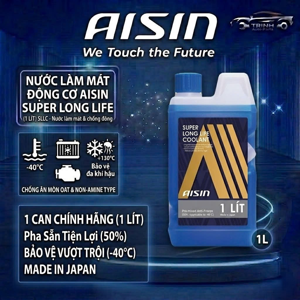 Nước làm mát động cơ, AISIN SUPER LONG LIFE COOLANT GLYCOL, dung tích 1 lít, nồng độ 50% glycol