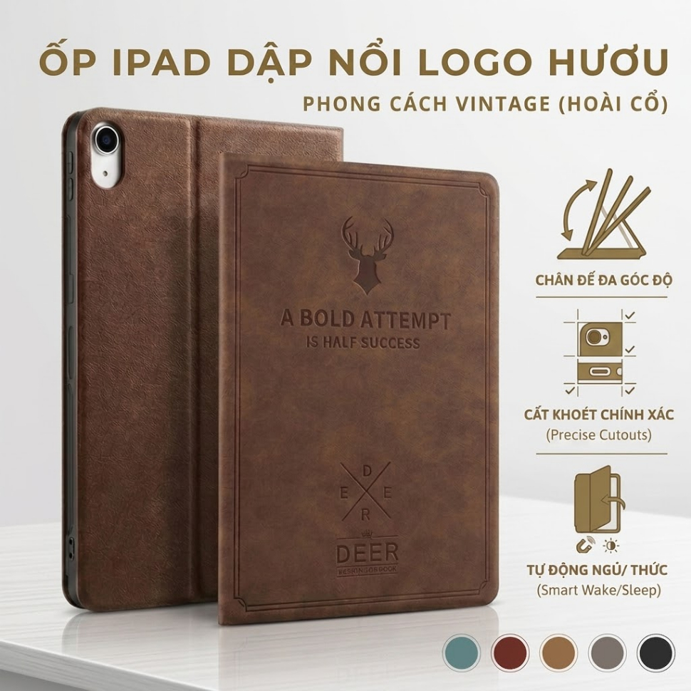 Ốp iPad Hươu Air 11 inch -  Air 4 5 6 7  M1 M2 M3 M4 M5 -  Air 1 2  9.7 inch/ Air 3 10.5" Keep On Go