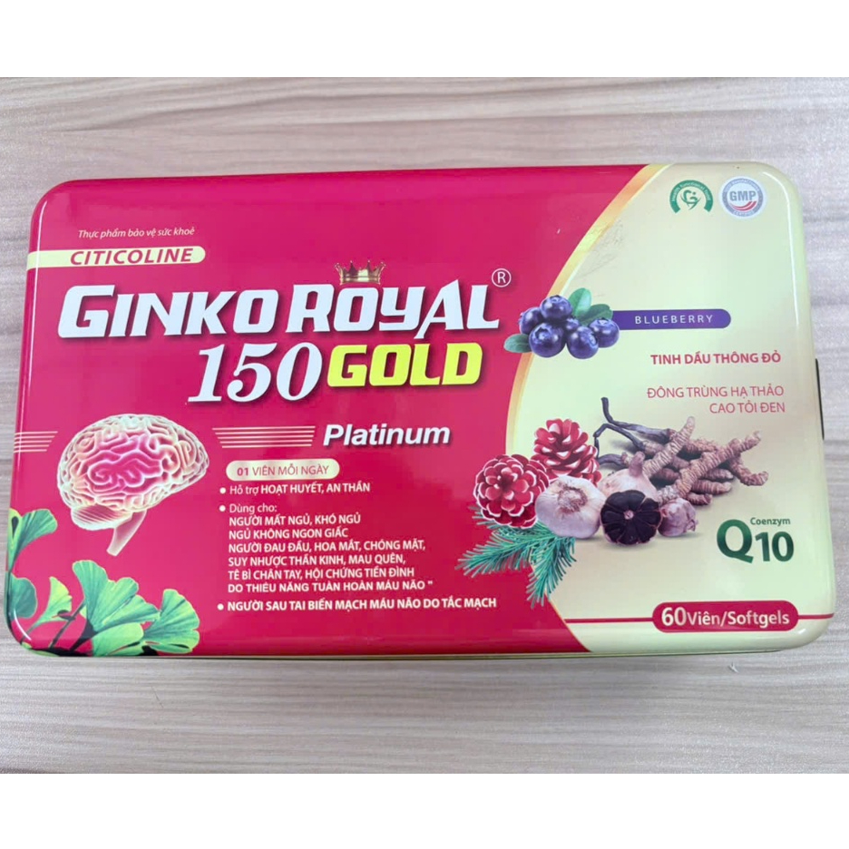 Viên uống bổ não GINKO ROYAL 150 GOLD Platinum hộp 60 viên