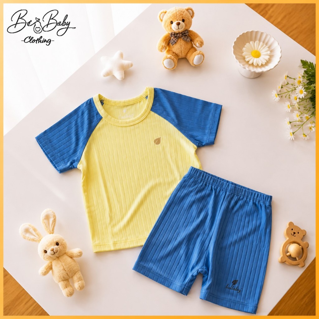 [9-12M] Bộ Cộc Tay Bamboo Vàng Xanh Cho BéSơ Sinh - Lullaby (Bơ Baby)