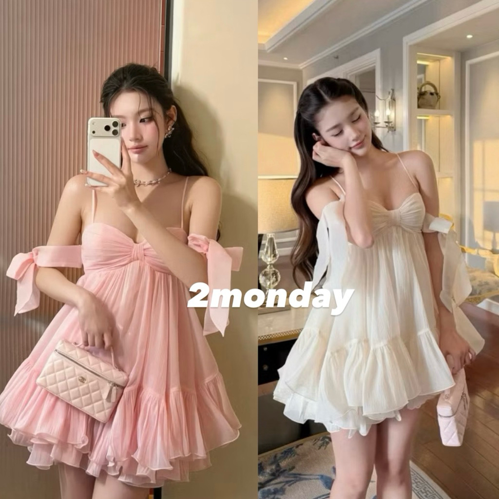 [SẴN/ CÓ MÚT ĐỆM] ĐẦM VÁY BABYDOLL HỞ LƯNG DÁNG XOÈ TAY BUỘC THẮT NƠ ĐI BIỂN SIÊU XINH 2MONDAY V67