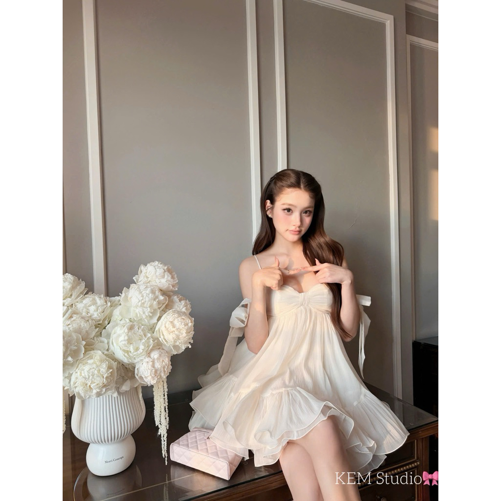 [SẴN/ CÓ MÚT ĐỆM] ĐẦM VÁY BABYDOLL HỞ LƯNG DÁNG XOÈ TAY BUỘC THẮT NƠ ĐI BIỂN SIÊU XINH 2MONDAY V67 | BigBuy360 - bigbuy360.vn
