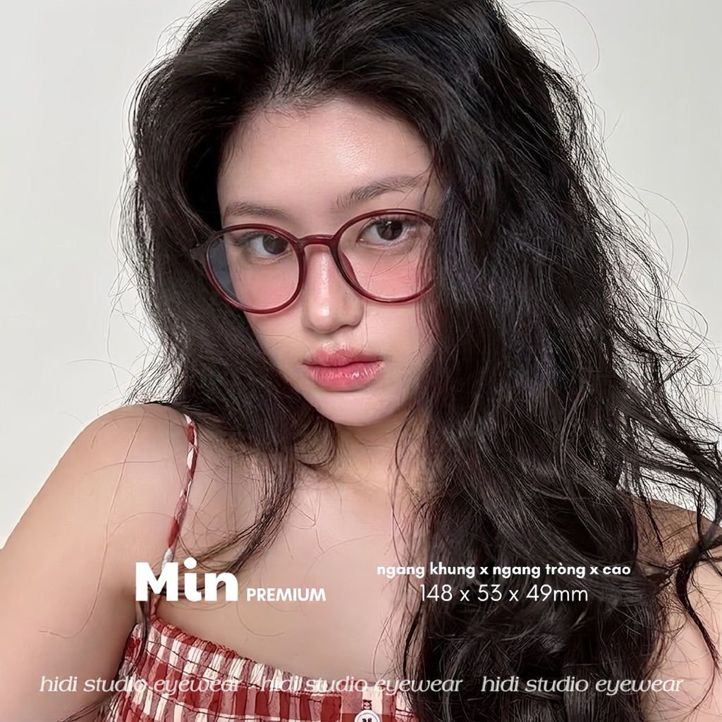 [ Min premium ] Gọng kính mắt dáng tròn Min premium. Thiết kế thanh mảnh full nhựa dẻo siêu nhẹ. Hid