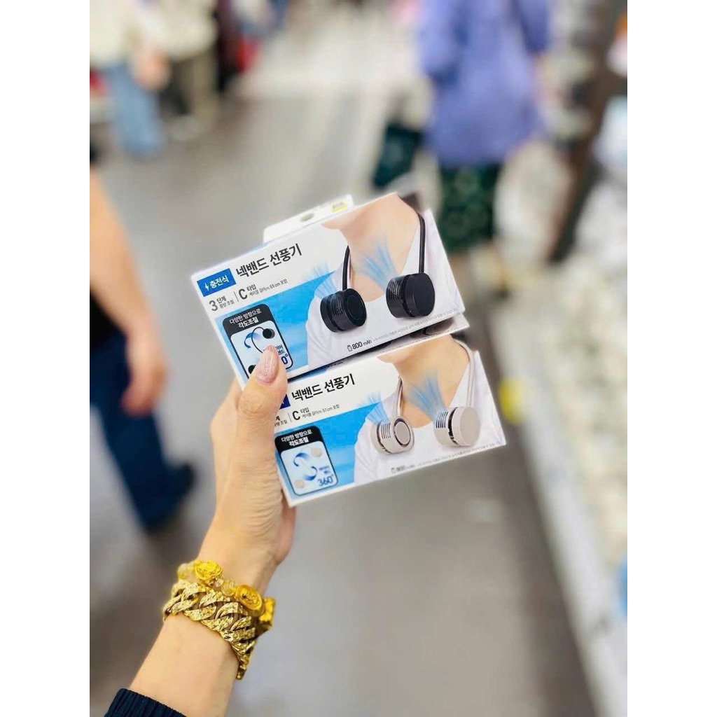 Quạt đeo cổ daiso korea