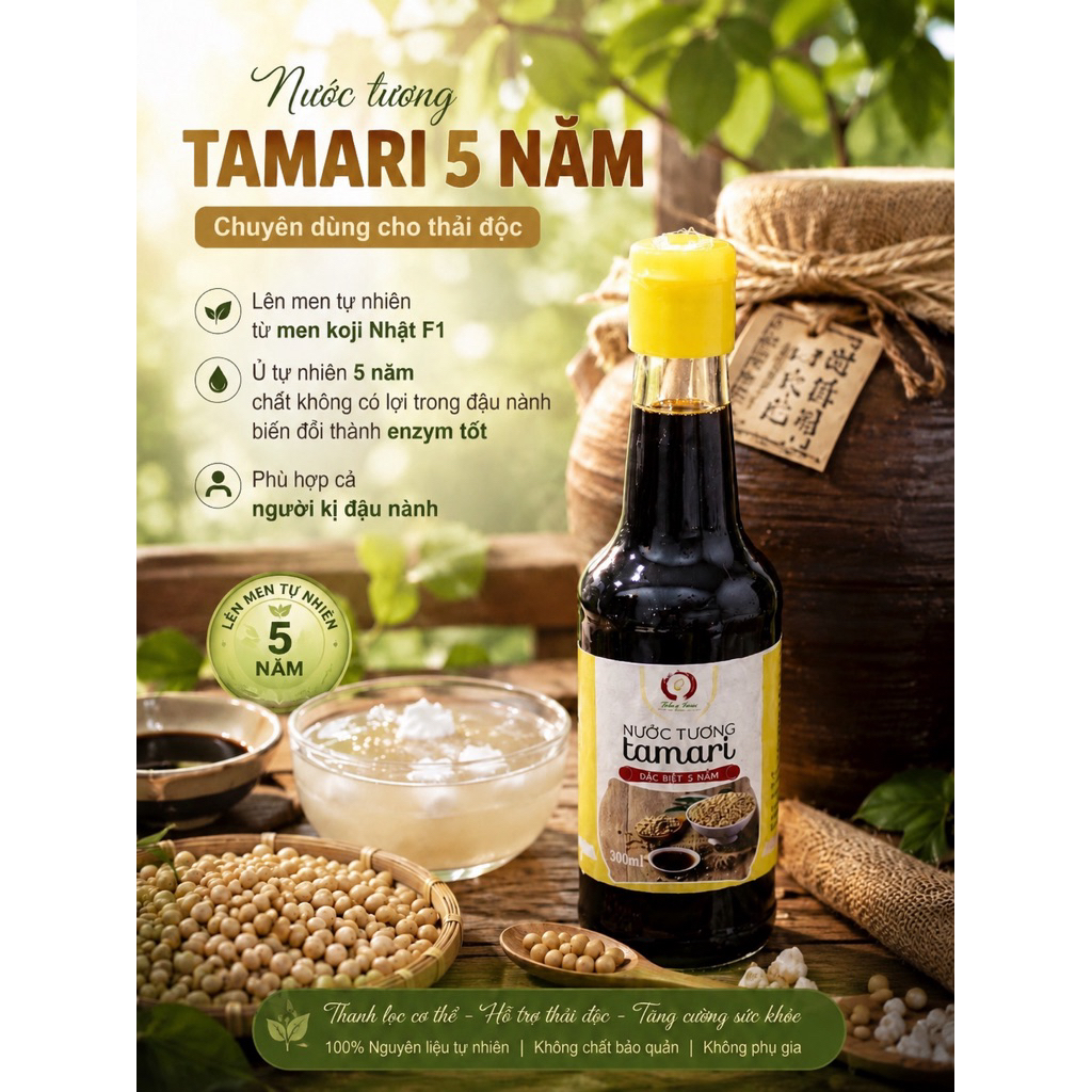 Tương Tamari Quy Nguyên (Chai -250ml) - Nước Tương Tamari Nguyên Dương Trường Niên