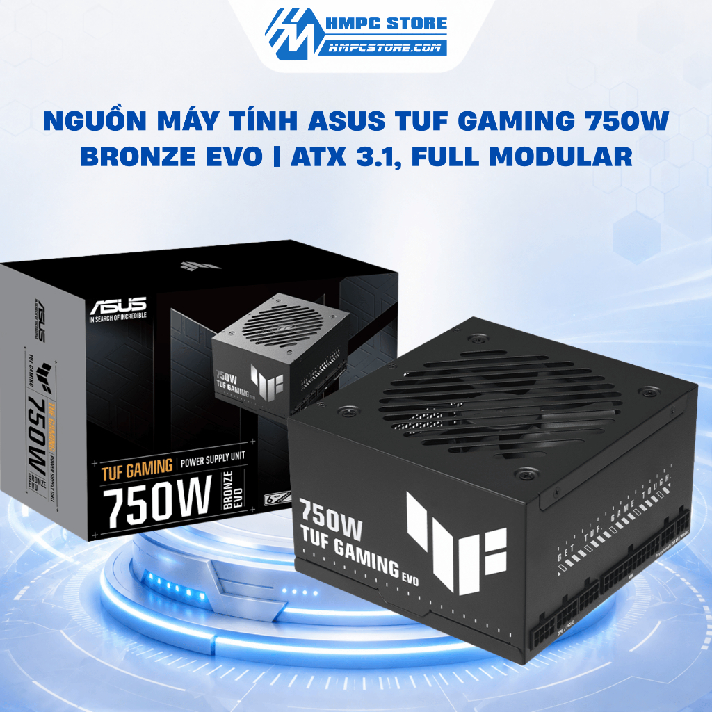 Nguồn máy tính Asus TUF Gaming 750W Bronze EVO | ATX 3.1, Full Modular, bảo hành 6 năm