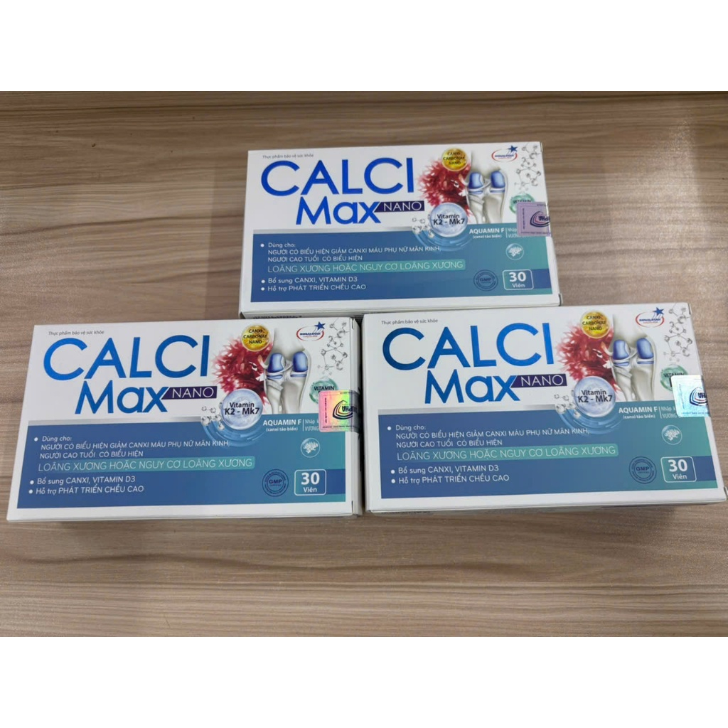 Viên bổ sung canxi CALCI Max NANO Hộp 30 viên tăng chiều cao ngừa loãng xương