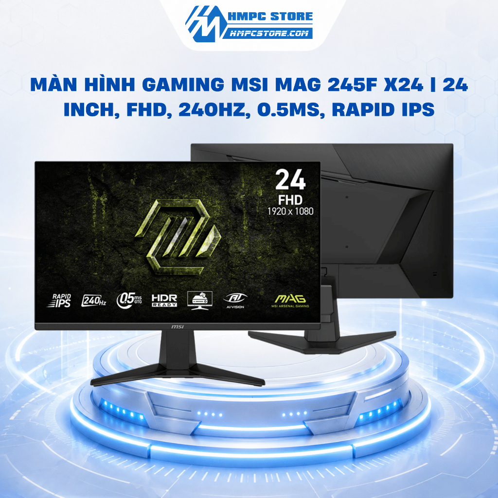 Màn hình Gaming MSI MAG 245F X24 | 24 inch, FHD, 240Hz, 0.5ms, Rapid IPS, bảo hành 36 tháng