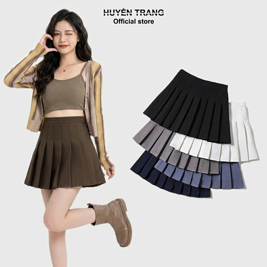 Chân váy xếp ly Tennis dáng xòe chất tuyết mưa - Chân váy tennis xếp ly ngắn chất tuyết mưa M028