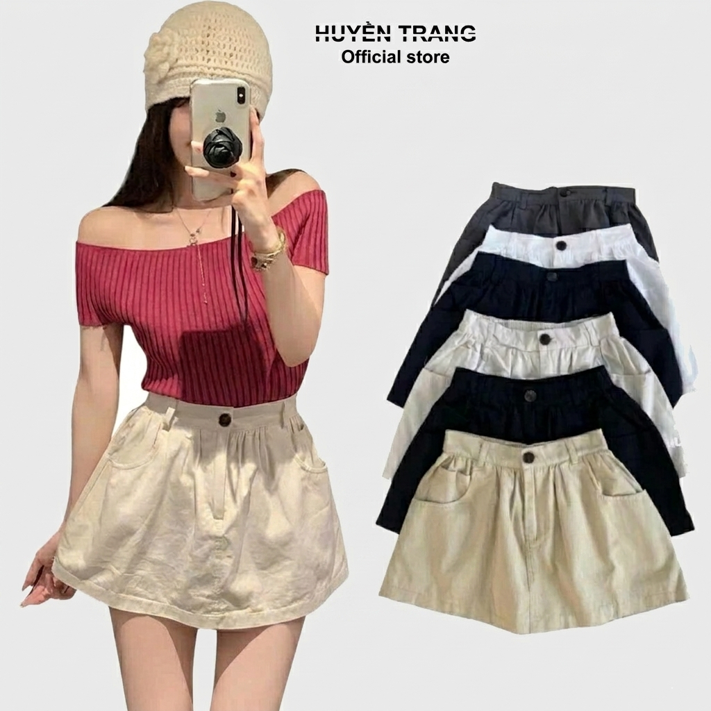 Chân Váy Kaki Gió Dáng A Ngắn Cạp Cao Có Quần Trong Thoáng Mát Năng Động M889 | BigBuy360 - bigbuy360.vn
