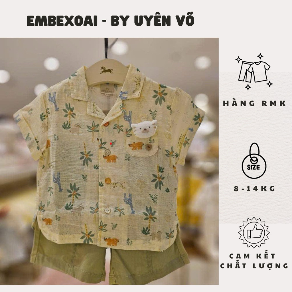RMK ETTOI - SET ÁO SƠ MI MÙA HÈ ETTOI MIX QUẦN SHORT SIÊU XINH CHO BÉ
