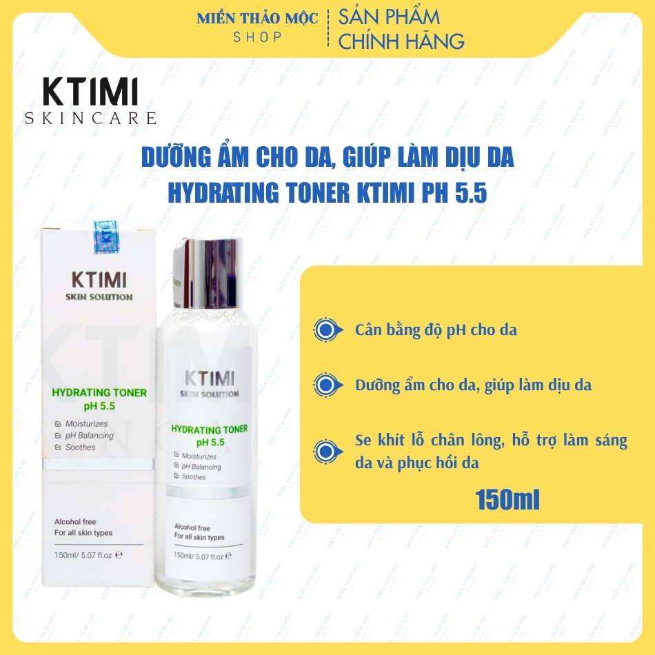 Tonner dưỡng ẩm da KTIMI HYDRATING TONER pH 5.5