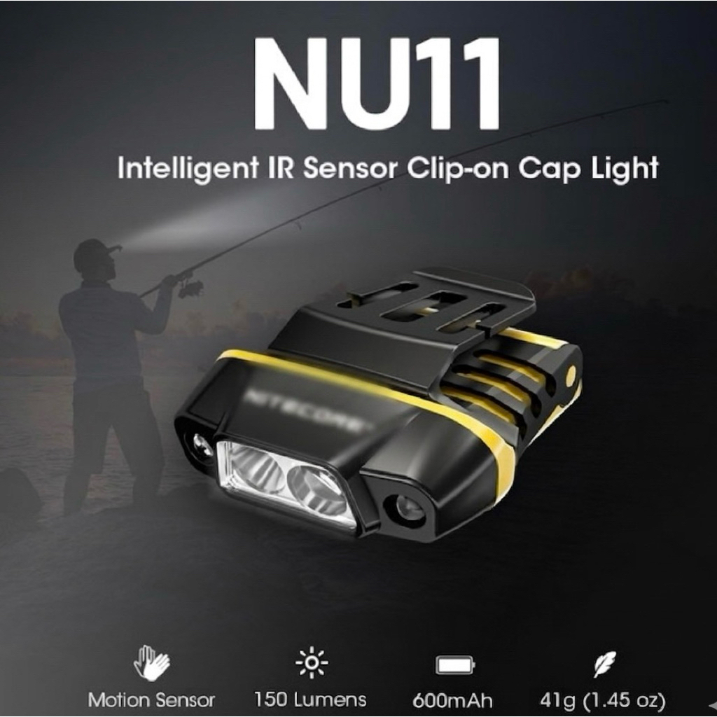 N.I.T.E.C.O.R.E NU11 đèn kẹp mũ, móc mồi câu cá.