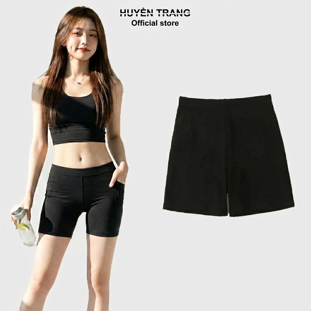 Quần Legging Đùi Nữ Lưng Cao Nâng Mông Vải Thun Dày Mặc Nhà Đi Chơi M33