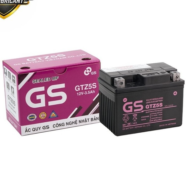 ẮC QUY GS -GTZ5S, 5S-E 3,5AH, WAVE RS, AIRBLADE110, EXCITER 135, 150 ,LUVIAS,BLADE110