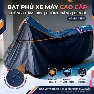 Bạt phủ xe máy che xe chất liệu vải dù PVC chắc bền deo dai phủ xe SH-150.