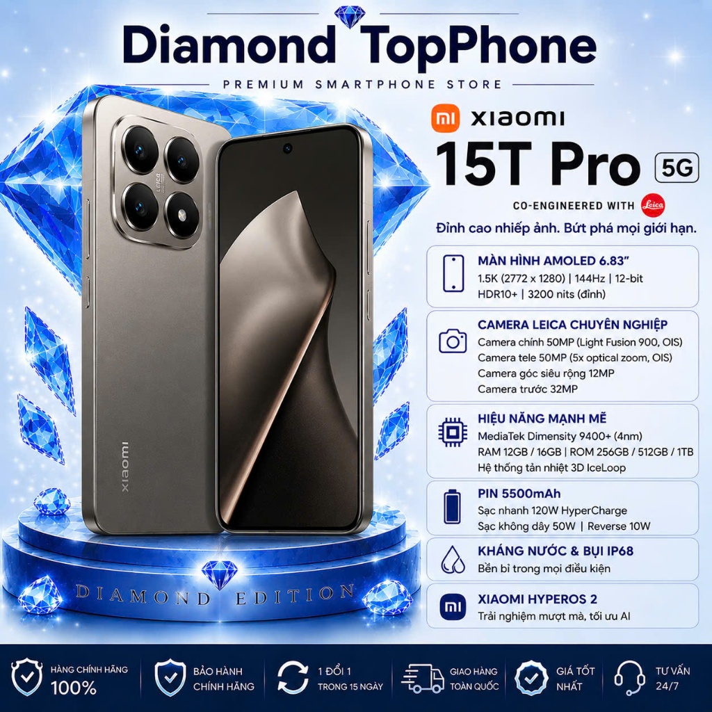 Điện thoại thông minh Xiaomi 15T Pro 5G - Chính hãng FULLBOX