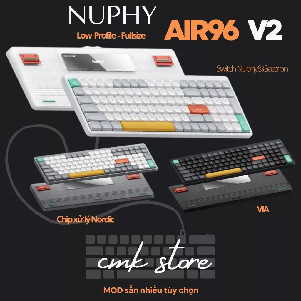 Bàn Phím Cơ Low Profile Fullsize - Nuphy Air96 V2 - QMK/VIA - Hotswap