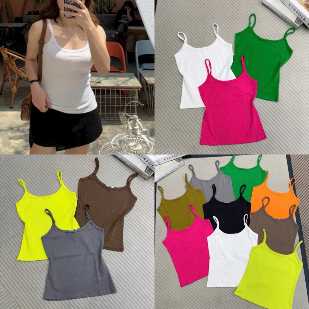 Áo thun 2 dây phom ôm nhẹ chất thun đẹp