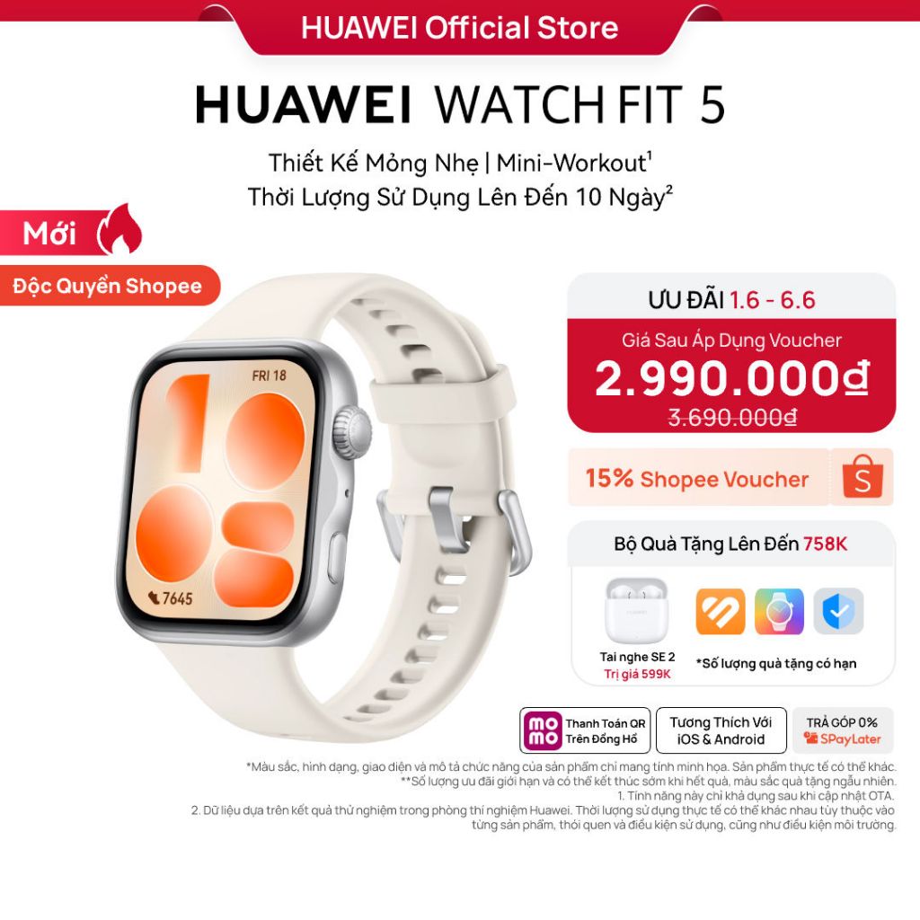 [ĐỘC QUYỀN] Đồng Hồ Thông Minh HUAWEI WATCH FIT 5 Series |Titanium & Kính Sapphire 2.5D| Nghiên Cứu Nguy Cơ Tiểu Đường | BigBuy360 - bigbuy360.vn