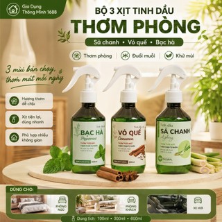 Xịt Muỗi Tinh Dầu Sả Chanh - 500ml, An Toàn Cho Trẻ, Đuổi Gián Kiến, Khử Mùi
