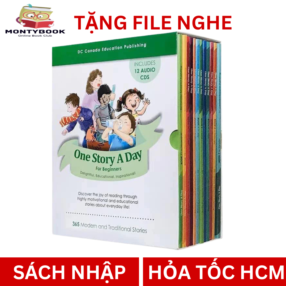 Sách Nhập – One story a day Level 1 – For Beginners ( 12 quyển + Quét mã lấy file Mp3) full hộp đẹp