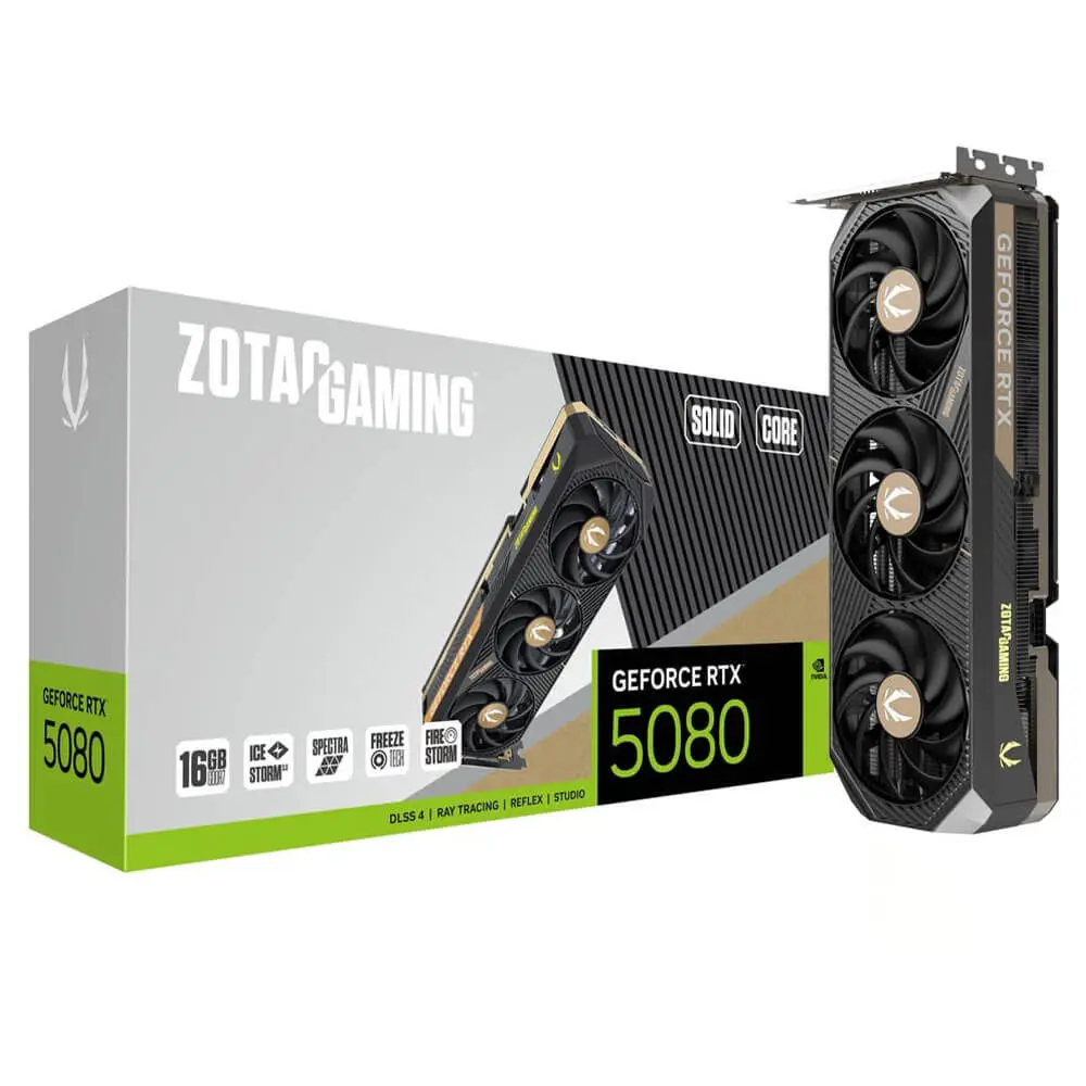 Card màn hình ZOTAC GAMING GeForce RTX 5080 SOLID CORE – 16GB GDDR7