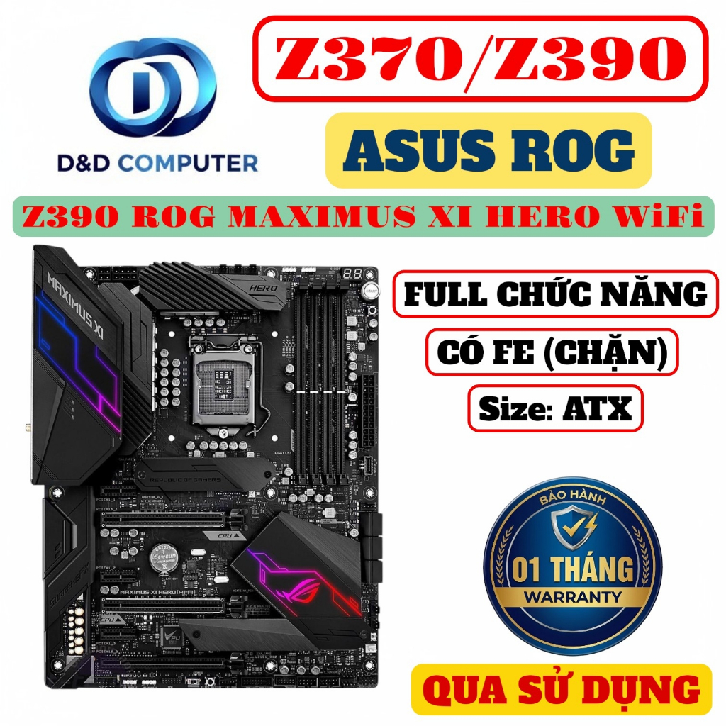 [BẢO HÀNH 01 THÁNG] MAIN Z370/ Z390 ROG MAXIMUS HERO/ AORUS ULTRA GAMING,... CÁC LOẠI - QUA SỬ DỤNG.