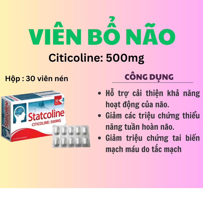 Viên uống bổ não Statcoline citicoline 500mg