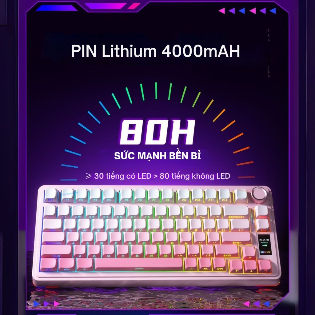 🔥 AULA S75 Pro Gaming Keyboard 3 Chế Độ Kết Nối | Núm Xoay | LCD | RGB | BigBuy360 - bigbuy360.vn