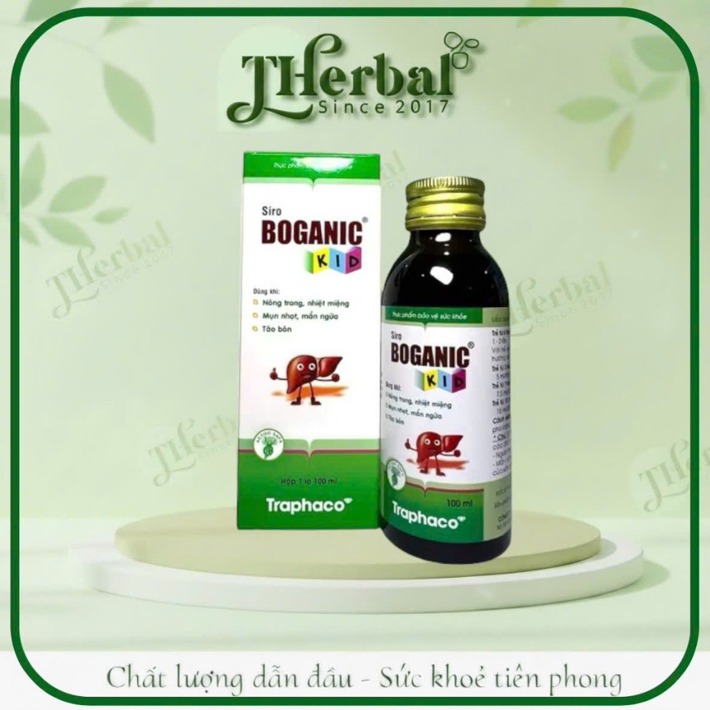 Siro Boganic Kid Hỗ trợ mát gan, thanh nhiệt, giảm mẩn ngứa, rôm sảy cho bé từ Actiso và thảo dược