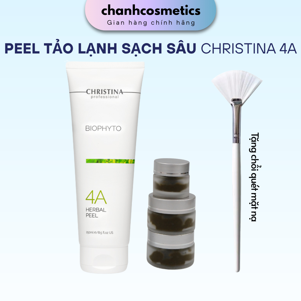 [Peel tảo lạnh 4A] Mask Christina Biophyto 4A Herbal Peel Tẩy Da Chết, Loại Bỏ Mụn Cám, Mụn Đầu Đen