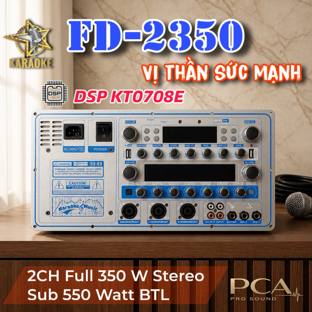 Mạch Loa Kéo FD2350 . Mạch loa kéo 3 kênh có sub công suất lớn . mạch 3 kênh . mạch loa kéo pdk 5000
