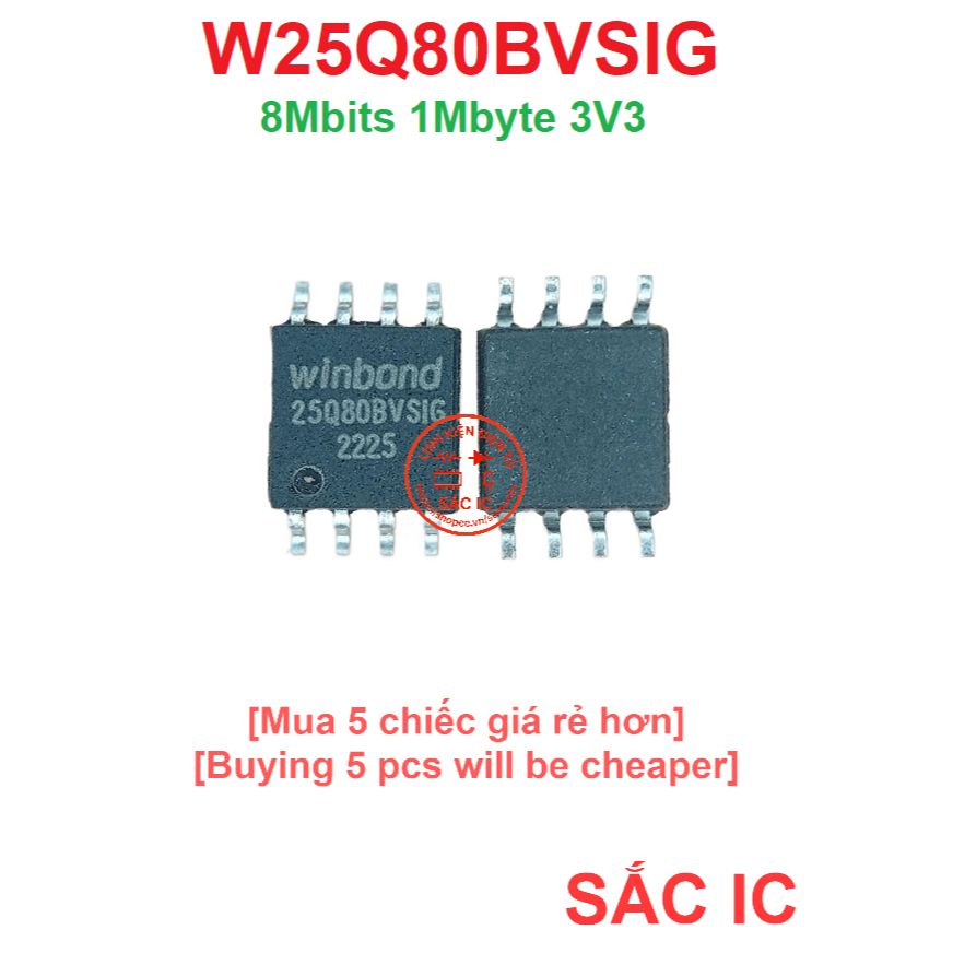 [B8][BIOS][ 8Mbits 1Mbyte 3V3 ] W25Q80BVSIG W25Q80BVSSIG 25Q80 Bios trên bo mạch - Mới nguyên bản - 