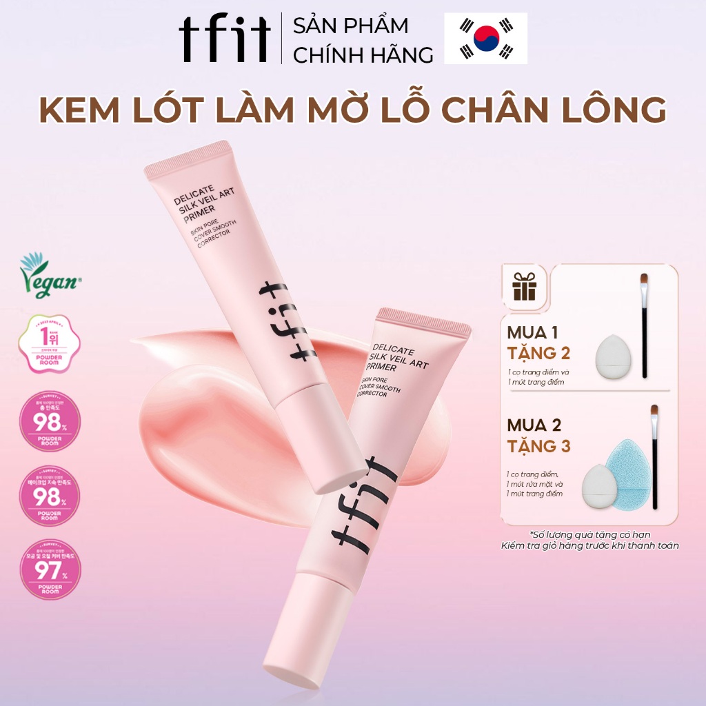 Kem Lót Trang Điểm DELICATE SILK VEIL ART PRIMER TFIT Chính Hãng Chuẩn Hàn Quốc Kem cách ly, Nâng Tô