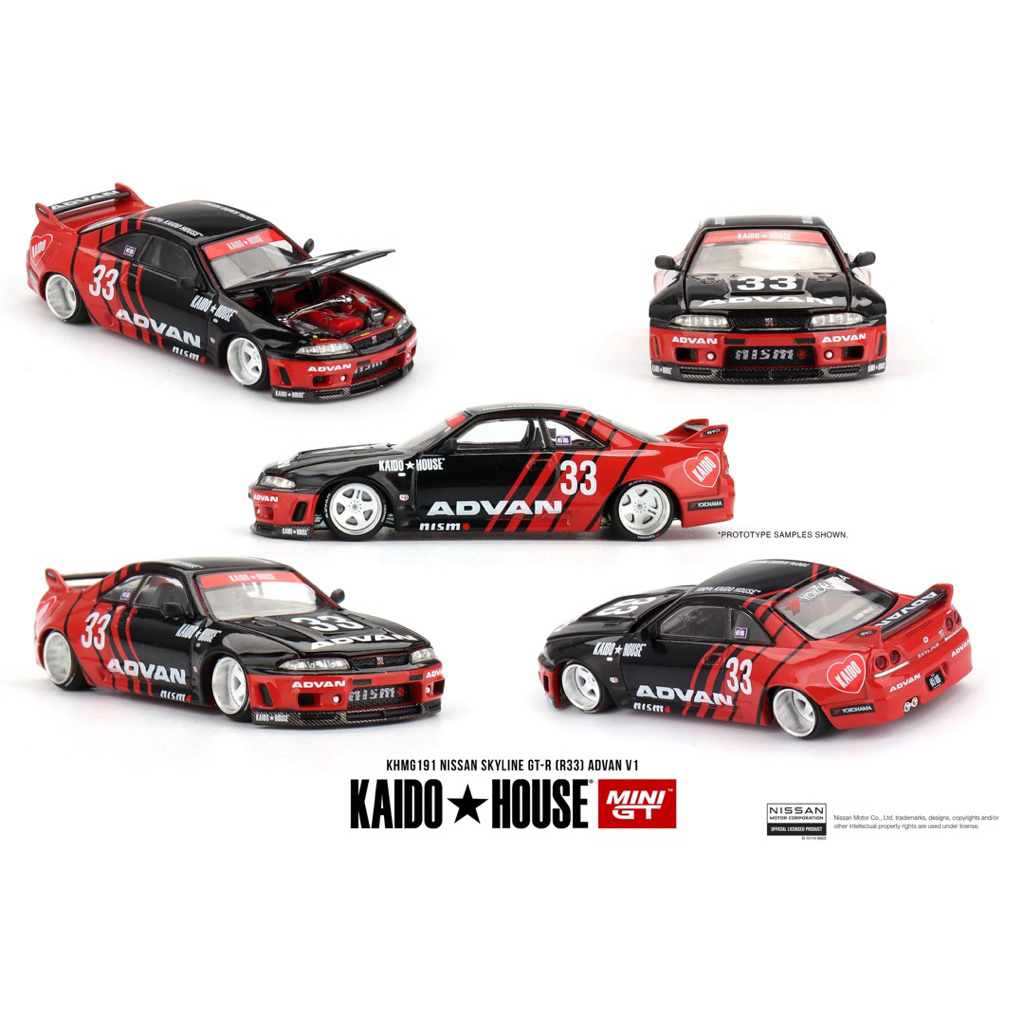 mohinhxeps-1/64_ Mini GT x Kaido House 191 Nissan Skyline GT-R (R33) Kaido Works ADVAN