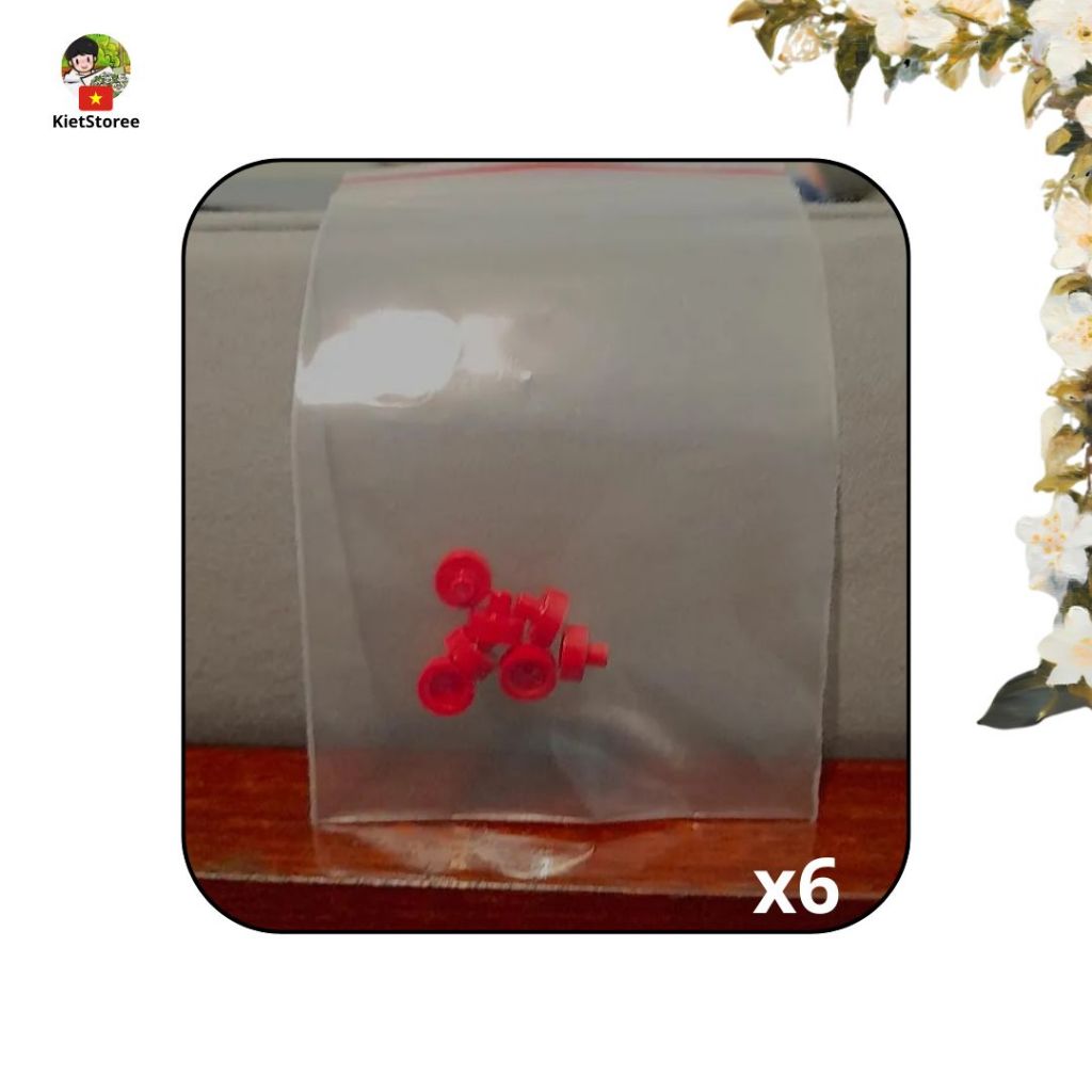 6 hạt 1x1 đỏ mã : 20482.