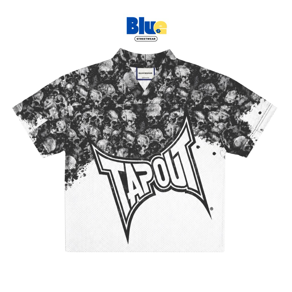 Áo Jersey Lưới Lỗ Thoáng Khí In Chuyển Nhiệt Blue Streetwear Tapout