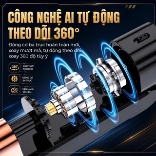Tripod LaTech CL12P bản 2026 xoay tự động cảm biến theo người, gấp gọn 30cm có điều khiển từ và đèn