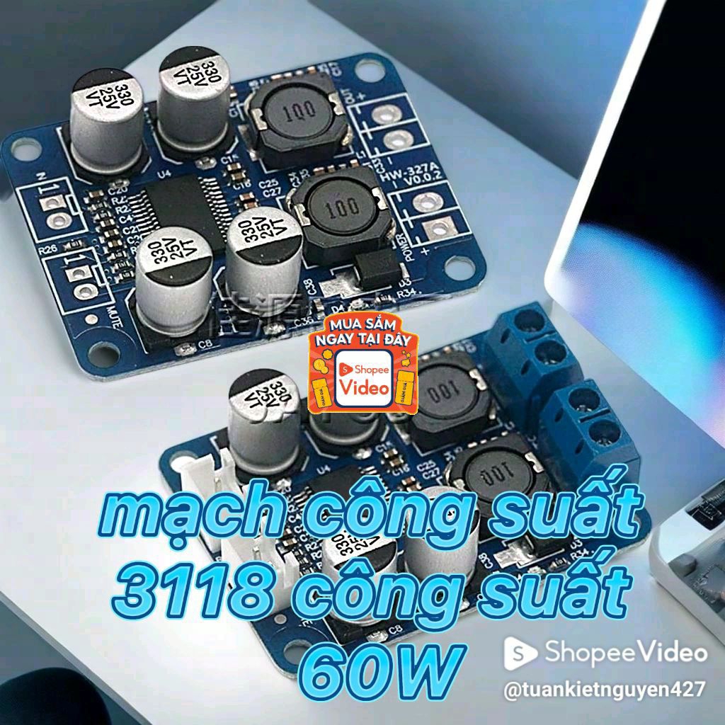 Mạch khuyến đại âm thanh mono TPA3118 60W siêu nhỏ gọn
